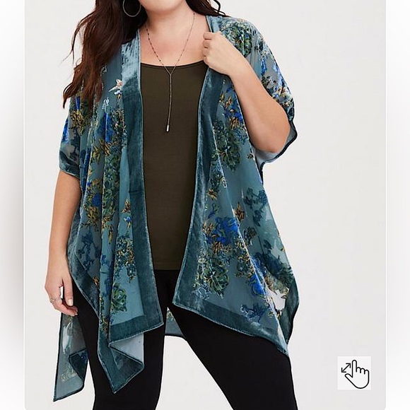 torrid Other - SOLD OUT Torrid Teal Velvet Kimono NWOT